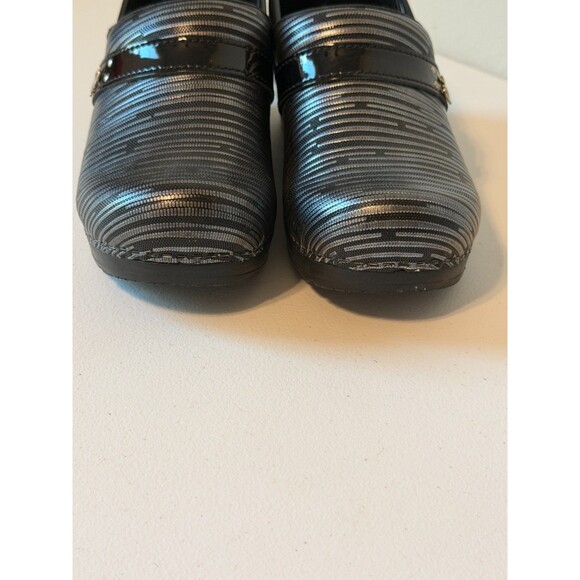 Sanita Koi Original Danish Clogs Shoes Womens EU 39 Slip-on Black Striped - Picture 6 of 10